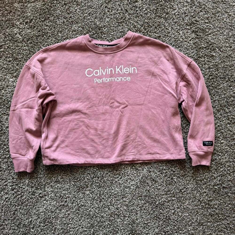 Calvin Klein Performance Cropped Logo Crewneck Sweatshirt